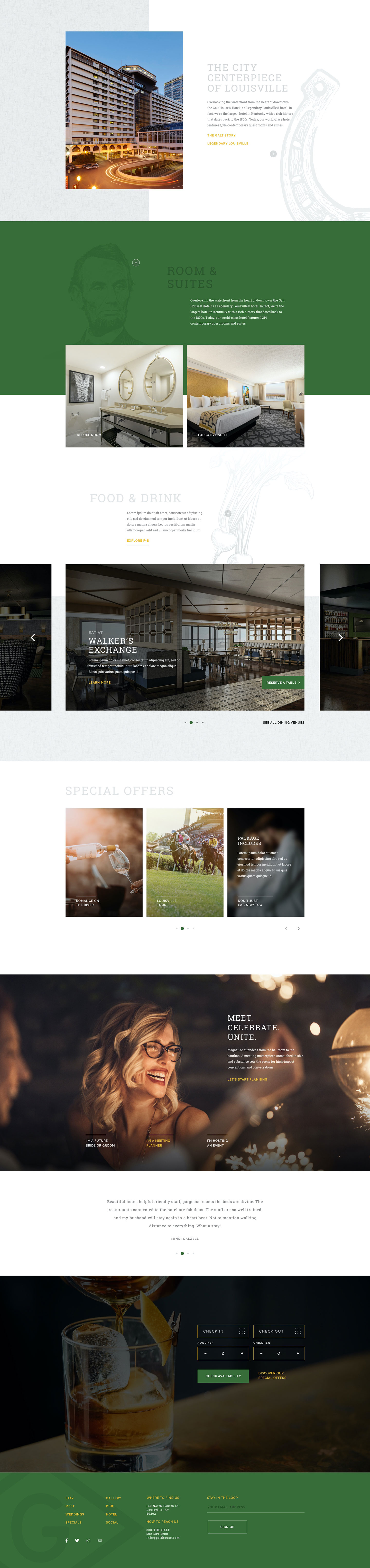Full screen capture of Galt House home page
