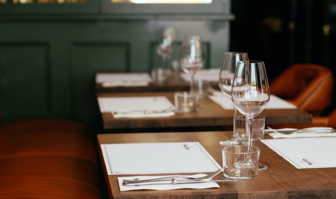 Set tables at a restaurant