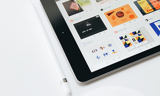 ipad and pen displaying design examples