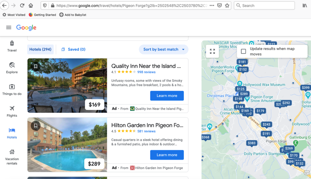 Google Hotel Ads’ property promotion ads